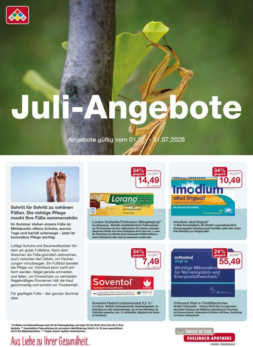 Flyer mit Juli-Angeboten Flyer mit Juli-Angeboten