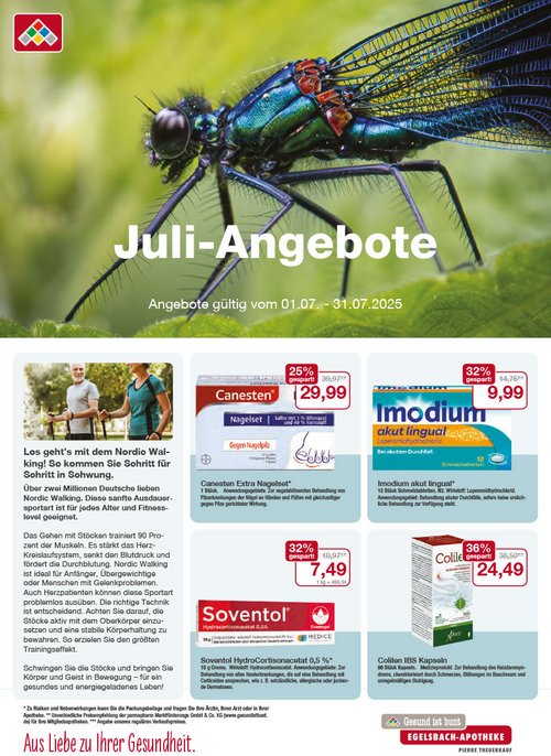Flyer mit den Juli-Angeboten