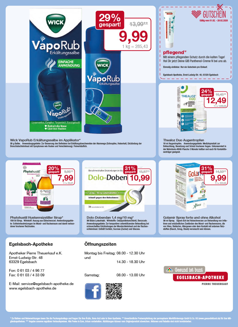 Flyer mit Angeboten Februar