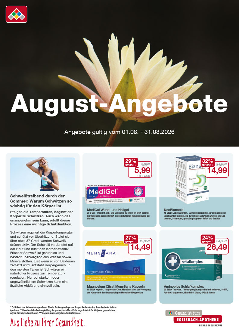 Flyer mit August-Angeboten