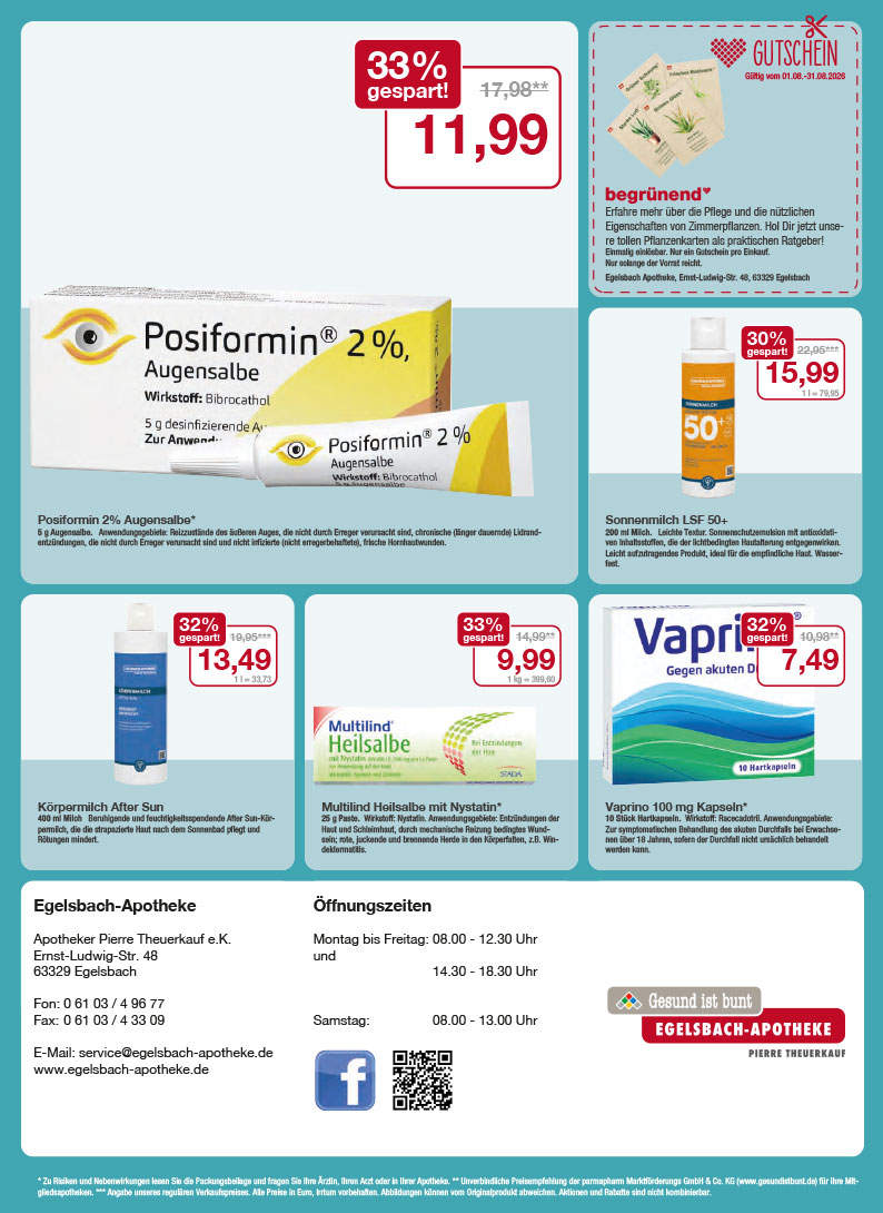 Flyer mit August-Angeboten