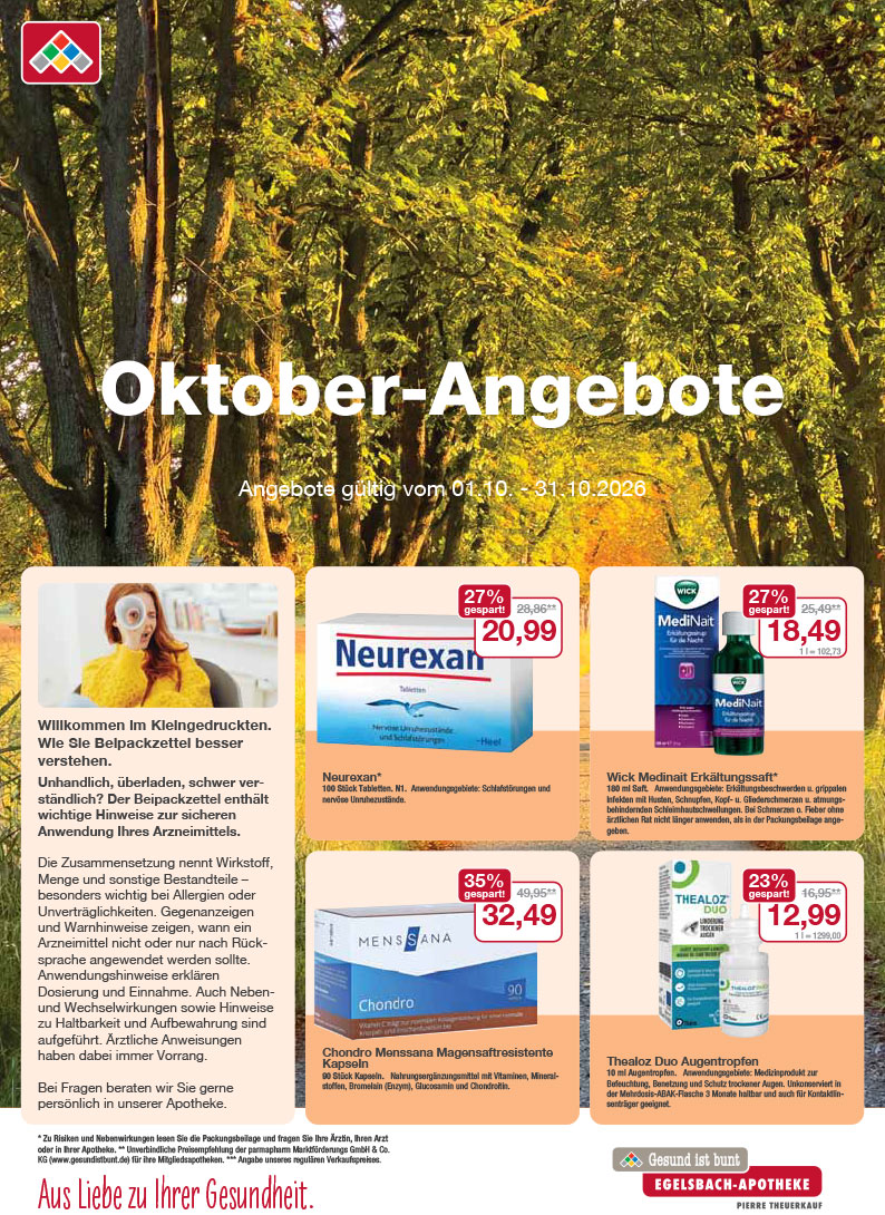 Flyer mit Oktober-Angeboten