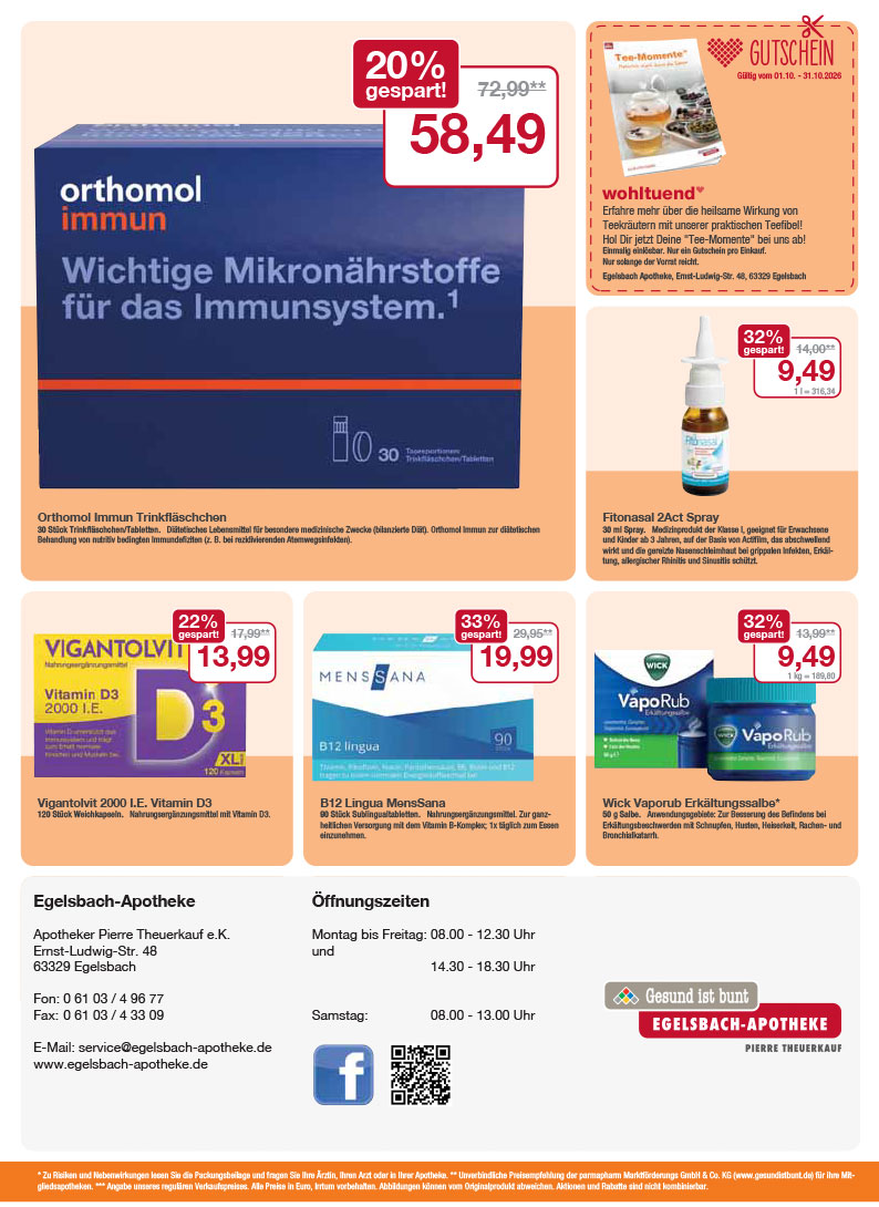 Flyer mit Oktober-Angeboten